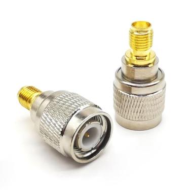 Imagem de Ahoaepy Adaptador SMA para TNC, adaptador SMA fêmea para TNC macho, conector de cabo coaxial SAM TNC de baixa perda para rádio WiFi, roteador de antena LTE, antenas