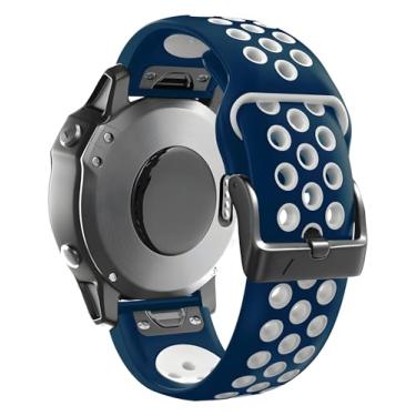 Imagem de BEFIA Pulseira de relógio de 26 mm para Garmin Fenix 8 51 mm 5x 6x pro 7x pro safira solar, quickfit 26 pulseiras para Garmin enduro tactix delta azul branco
