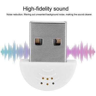 Imagem de Portátil Usb Mini Estúdio de Fala Microfone Gravação áudio Mic Adaptador Som Claro Pc Mac Skype Chat Gravação Preto (Branco)