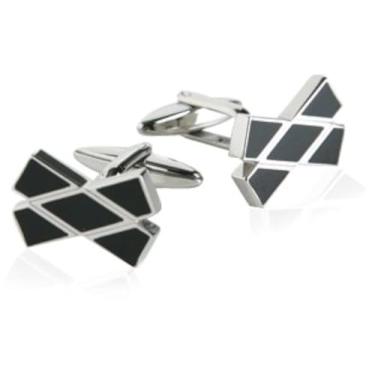 Imagem de Abotoaduras de gravata borboleta preta com caixa de apresentação Cuff-Daddy