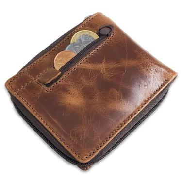 Imagem de Carteira Com Zíper Masculina Couro Antifurto Proteção Rfid - Le Voyage