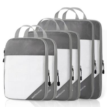 Imagem de Conjunto de 7 Cubos de Compressão para Viagem NICOSHOW - Cinza