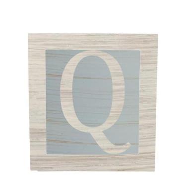 Imagem de Cubo Azul Letra Branca com Aplique Festa Chá de Bebê Decoração 8x8x8 C