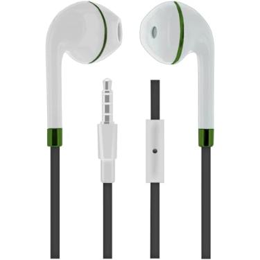 Imagem de Fones de ouvido estéreo Sentry HM175GRN Twist com capa, detalhes verdes; cabo preto; microfone embutido; som estéreo; ajuste intra-auricular; acabamento de borracha macia