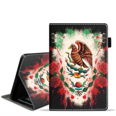 Imagem de POIUYTREW Capa para tablet Amazon Kindle Fire HD 10 e 10 Plus de 10,1 polegadas (13ª/11ª geração, versão 2023/2021) - Capa fólio de couro PU com despertar/hibernar automático inteligente, totem asteca