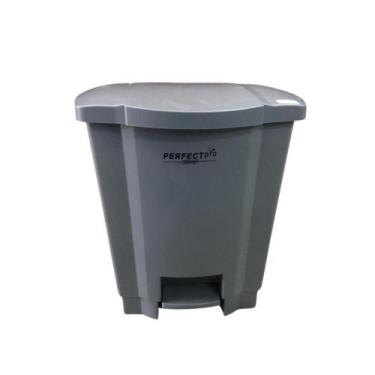 Imagem de Lixeira com Pedal 35 Litros Resistente Cinza Perfect - PITAIEX, CINZA,