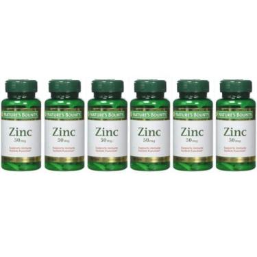 Imagem de Suplemento Nature's Bounty Zinc, 50 mg, comprimidos, 100 unidades x 6