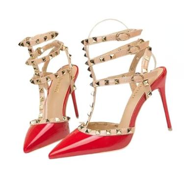 Imagem de Scarpin Salto Alto com Spikes (Vermelho, BR, Adulto, Numérico, P, 34)