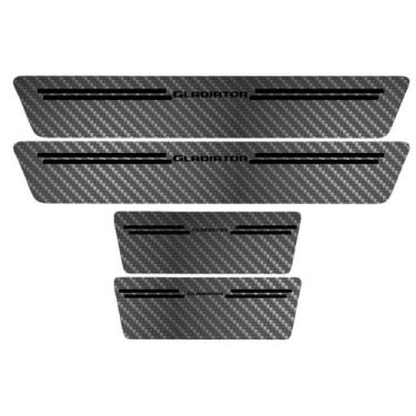 Imagem de Kit Soleira Protetora Porta Premium Black Carbono Gladiator - Jhow Ade