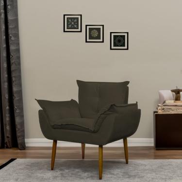 Imagem de Poltrona Decorativa Para Sala E Quarto Opala Suede Herrero Cor:marrom