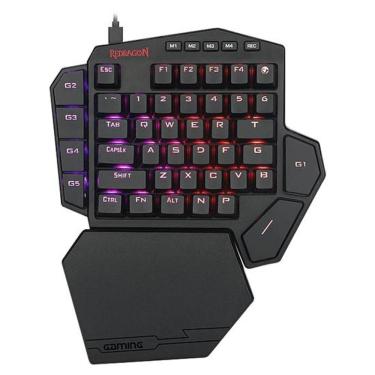 Imagem de Teclado Mecanico Redragon K585rgb Diti One - Handed Rgb - Preto (outemu Brauwn)
