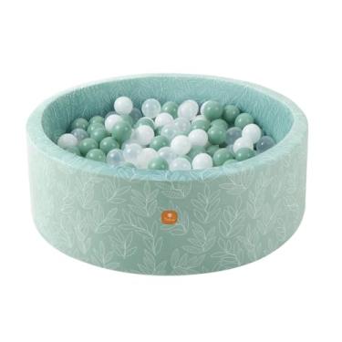 Imagem de DODOZEN Poço de bola de espuma 89,9 cm x 30 cm para crianças e crianças, cercadinho redondo para piscina interna e externa, presente ideal para bebês, bolas não incluídas - sálvia