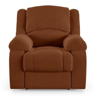 Imagem de Poltrona Do Papai Reclinável Sala De Cinema Barcelona Elétrica Touch Usb Veludo Terracota