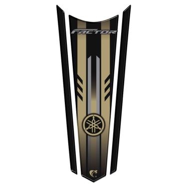 Imagem de Adesivo Faixa Gravata Resinado Tanque Moto Factor Dourado Cor Dourado