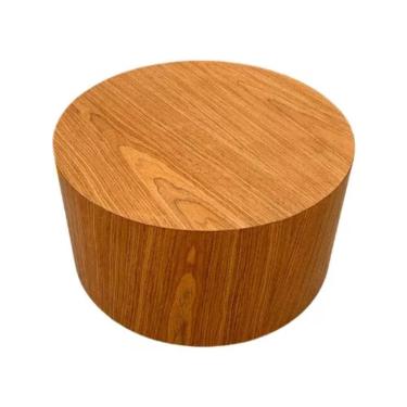 Imagem de Mesa De Centro Cone Redonda Cilíndrica 90 Cm Base Madeira Freijó Tampo Freijó