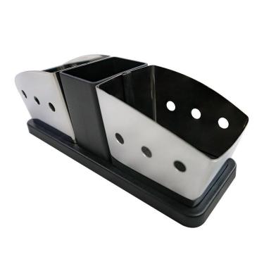 Imagem de Porta Sachês De Inox Com Suporte Para Palitos De Dente Para Açúcar, Sal, Ketchup