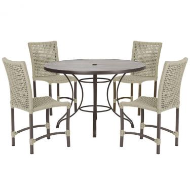 Imagem de Mesa Ascoli 4 Cadeiras Cannes De Alumínio Trama Rami