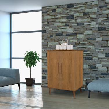 Imagem de Balcão Aparador Buffet Retrô Bogotá Com 2 Portas Freijó