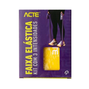 Imagem de Kit Faixas Em Latex Band 3 Intensidades Acte Sports T13 Azul, Amarelo E Vermelho - T13