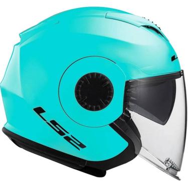 Imagem de Capacete Ls2 OF570 Verso Aberto Monocolor Azul Ciano 