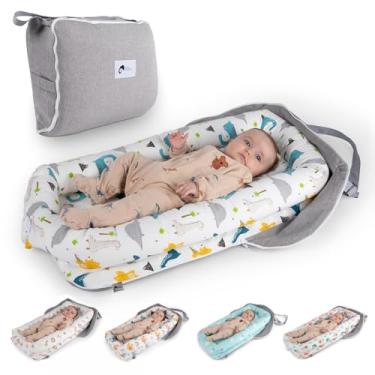 Imagem de Joyful Journeys Bolsa de fraldas para espreguiçadeiras – organizador e ninho portátil | Bolsa infantil versátil para conveniência | Presentes de chá de bebê (dinossauro azul)
