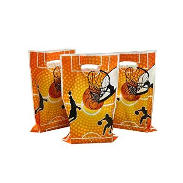 Imagem de 30 peças de sacolas de doces de basquete para lembrancinhas de festa com tema de basquete para presente de aniversário infantil festa temática de basquete