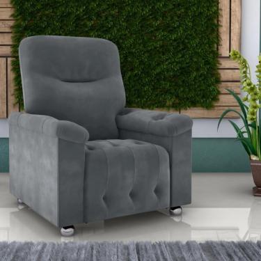 Imagem de Poltrona Reclinável York Veludo Cinza
