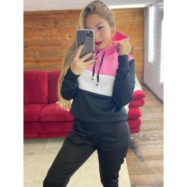 Imagem de Conjunto de moletom feminino flanelado inverno calça e blusa - Rufin, 