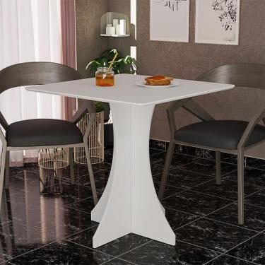 Imagem de Mesa de Jantar Quadrada Lara 4 Lugares 70x70 Base em X em Mdf - Branco