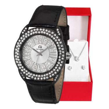 Imagem de Relógio Feminino Champion Ana Hickmann Couro Preto Analógico AH28240Q