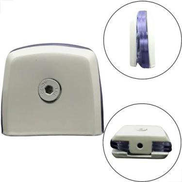 Imagem de Suporte Centro P/ Vidro Guarda Corpo Sacada 1329 Branco - Mettallfleck