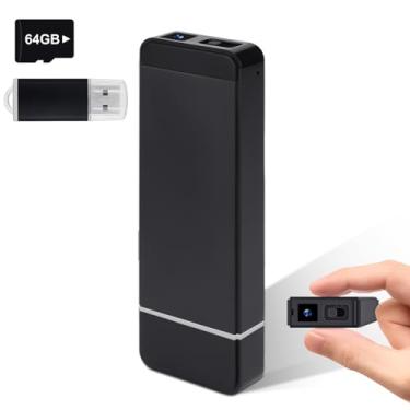 Imagem de CENGFERDER Minicâmera de vídeo 1080p, câmera de gravação de babá portátil de 64 GB com detecção de movimento para segurança doméstica