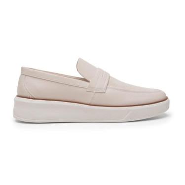 Imagem de Mocassim Masculino Casual Branco Off White Moderno Sapato Loafer Confo