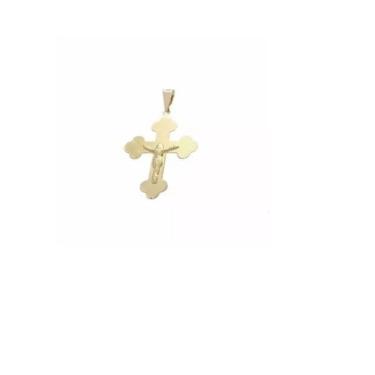 Imagem de Pingente Cruz Crucifixo Jesus Religioso Folheado 18k