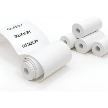 Imagem de 5x Bobina Papel Termico Goldensky 58mm P/ Mini Impressora 7m, Branco