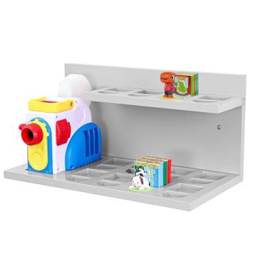 Imagem de PHOENANCEE Prateleiras flutuantes para Little Tikes Story Dream Machine, prateleira de parede para projetor Little Tikes, livros, reprodução de áudio, bandeja organizadora de personagens para crianças