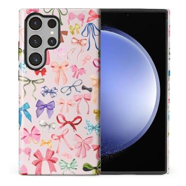 Imagem de ilikediy Capa para Samsung Galaxy S24 Ultra, HL2 Capa protetora de silicone com estampa de gravata borboleta de cor estética híbrida de 2 camadas