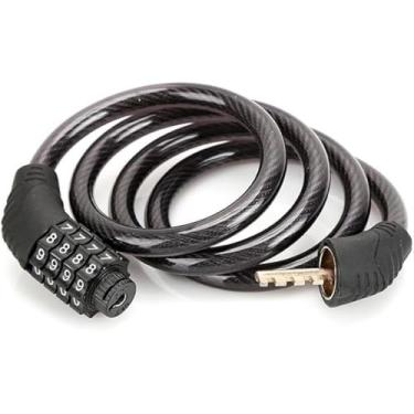 Imagem de Cadeado Para Bicicleta Bike Moto com Senha Combinação de Dígitos 8mm Aço Reforçado 65cm de Comprimento