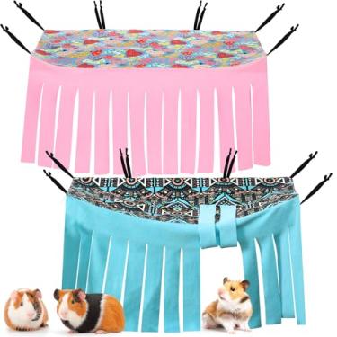 Imagem de Shappy 2 peças de esconderijo de porquinho-da-índia canto esconderijo brinquedos de lã acessórios de gaiola de furão fofo rede para furões chinchilas ouriços pequenos animais de estimação (coração e