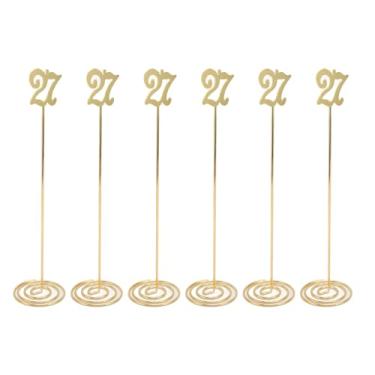 Imagem de Números de mesa de mesa de metal 6pcs Número de mesa à prova de ferrugem com base para banquetes Recepção de festas de casamento Restaurante Celebração Material de ferro durável 6 (27)