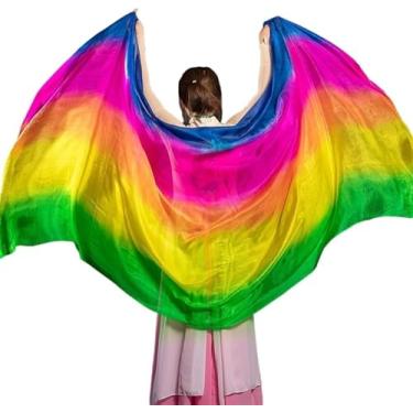 Imagem de Véus De Dança Do Ventre De Seda Real Lenço De Mão Xale Cor Roxa Sólida Para Traje De Performance Dança Do Ventre Aula De Yoga, 18, 250x114cm-Adults