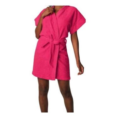 Imagem de Roupão De Banho Feminino Adulto Atoalhado Curto Lepper, M, Pink