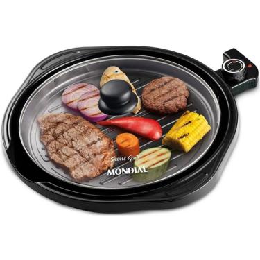 Imagem de Grill Redondo Mondial Smart Grill com Revestimento Antiaderente 1200W Preto 220V - G-04