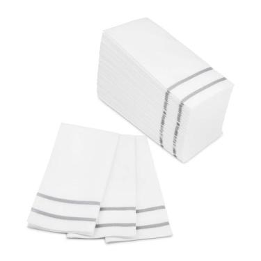 Imagem de Toalhas de mão descartáveis Fete Silver 100 Linen-Feel 21x10cm