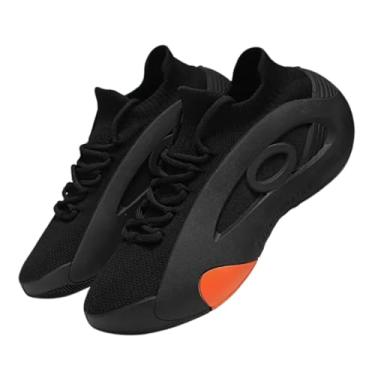 Imagem de Tênis Casual Masculino Slip-On com Design de Malha - Sapatos Mid Top Leves e Respiráveis, Solado Acolchoado para Caminhada, Acampamento & PVC/Tecido Superior (Branco/Preto) sem Cadarço, Sapatos Para Homens (Preto, BR, Adulto, Numérico, 40)