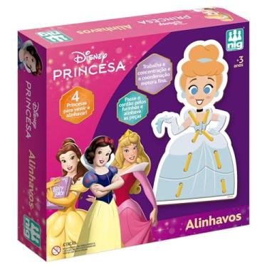 Imagem de Nig Brinquedos Brinquedo Educativo Alinhavo Disney Princesas 10 Peças