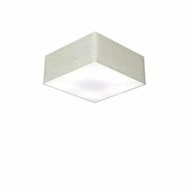 Imagem de Plafon Quadrado Vivare Md-3000 Cúpula Em Tecido 12/25x25cm - Bivolt Rustico-cinza 127/220v
