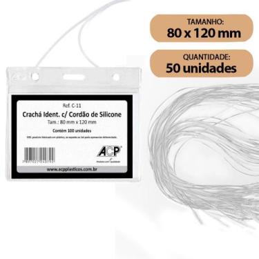 Imagem de Crachá Identificador com Cordão Acp C-11 80x120mm C/050
