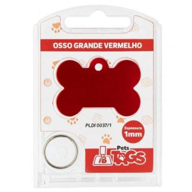 Imagem de Plaquinha de Identificação Personalizada - Osso Vermelho G - PETSTAGS