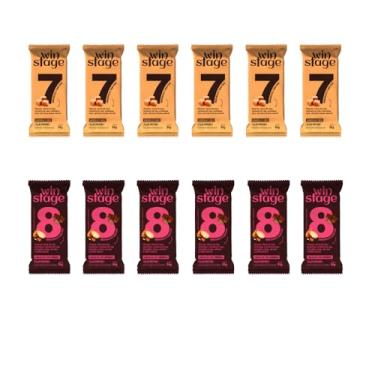 Imagem de Barras Proteicas Sabor Caramelo e Coco & Chocolate com Amendoas - Winstage- 648g - Caixa com 12 unidades - 54g